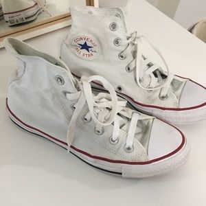 White high top converse shoes